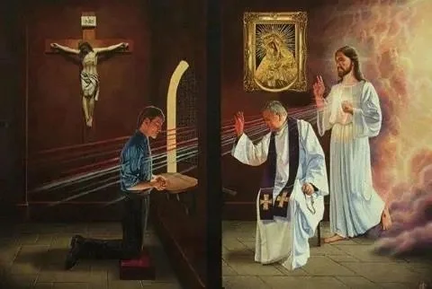 The sacrament of Confession perfectly displayed in the image above.